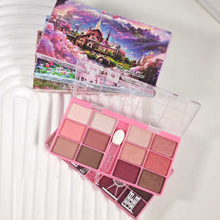 满包邮 批发 拉美拉十二色珠光哑光大地色眼影盘日系彩妆12g