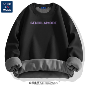 森马集团geniolamode美式字母加厚加绒卫衣男秋冬款圆领重磅外套