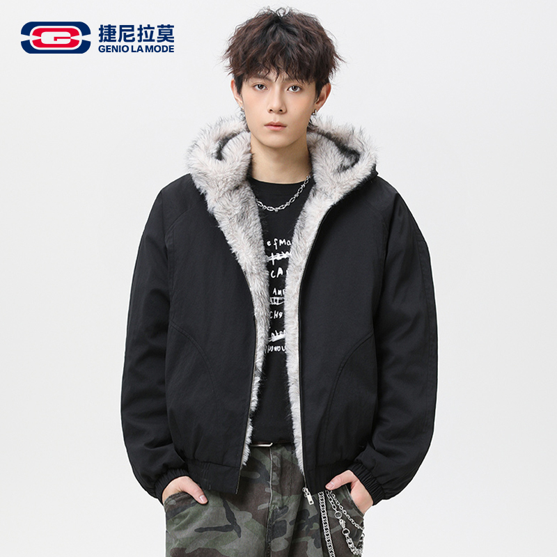 捷尼拉莫美式座山雕棉服男女同款冬季解构设计加绒休闲外套夹克男