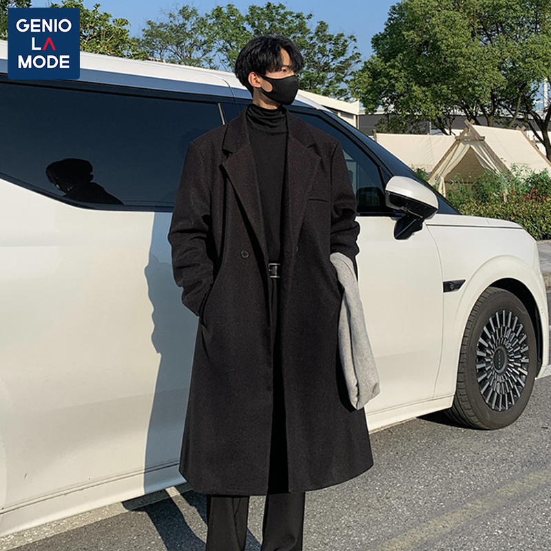 捷尼拉莫毛呢大衣男冬季加厚保暖高级感韩版过膝中长款呢子外套男