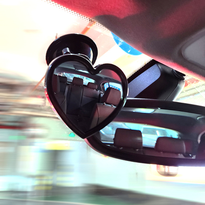 JDM汽车吸盘式车内爱心后视镜