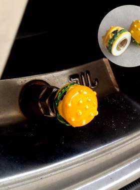 复古机车摩托汽车个性通用JDM装饰改装轮胎汉堡气嘴帽气门芯帽盖