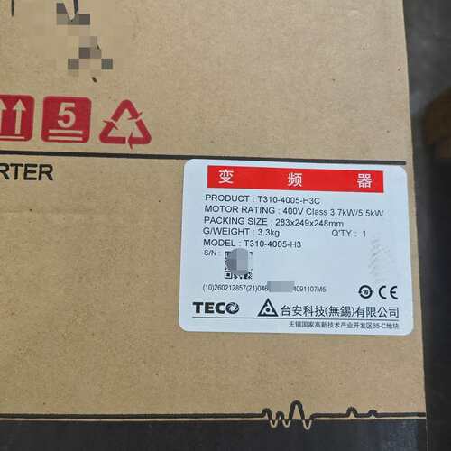 全新TECO台安T310-4005-H3C变频器，400V三--议价商品