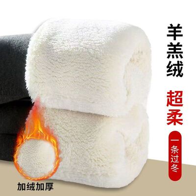 女童加绒加厚打底裤冬季外穿女宝宝保暖棉裤儿童羊羔绒一体绒裤子