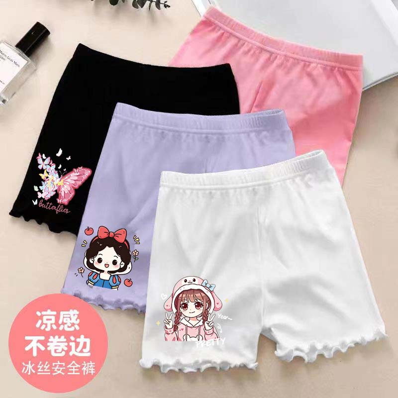 女童防走光安全裤夏天薄款中大儿童打底裤女孩外穿宽松冰丝短裤图片
