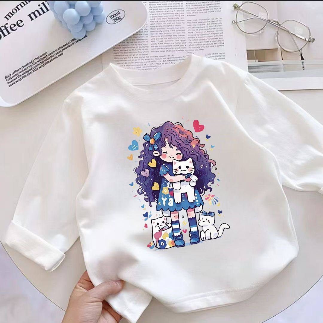 100%纯棉女童长袖T恤儿童2025春秋女孩洋气上衣中小童打底衫潮款t,童装/婴儿装/亲子装,T恤,淘宝优惠券,粉丝福利购,淘宝优惠卷