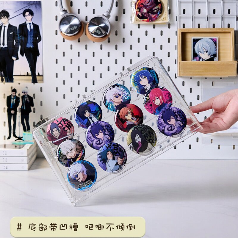 亚克力透明阶梯卡槽徽章展示架