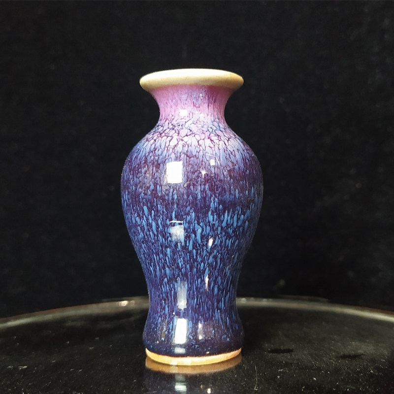 超小号6cm钧瓷瓶桌面床头梳妆台摆件 小巧可爱钧瓷把件许昌禹州