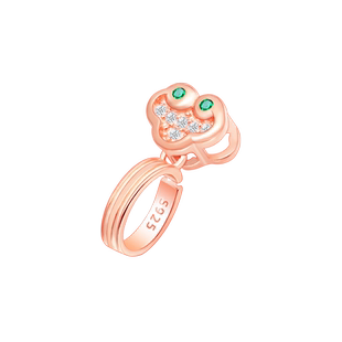 925纯银圆环吊坠扣头平安锁扣翡翠玉环银扣头diy平安扣圆圈银夹扣