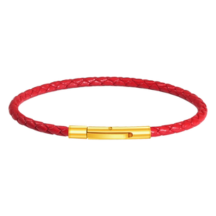 手绳手链皮绳本命年红绳可穿转运珠黄金字母串珠替换钢丝绳手链绳