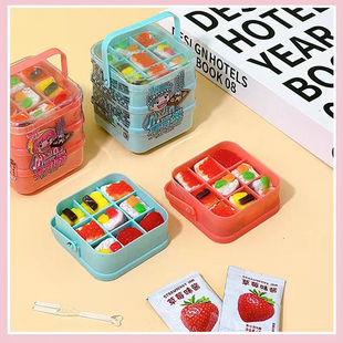 寿司蒸笼造型q弹软糖香甜棉花糖草莓果酱儿童休闲零食玩具糖果