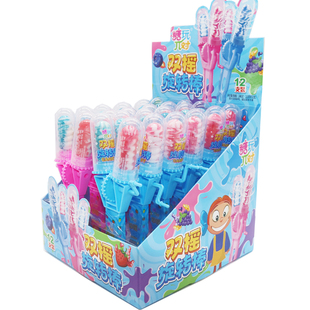 润伊家双摇旋转棒水果味棒棒糖草莓味转转糖果儿童休闲零食玩具糖