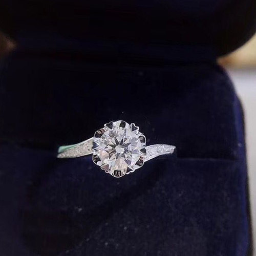 18K金雪花款克拉求订结婚