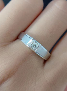 白18K金铂金男钻戒钻石男戒指环结婚订婚求婚情侣对戒正品