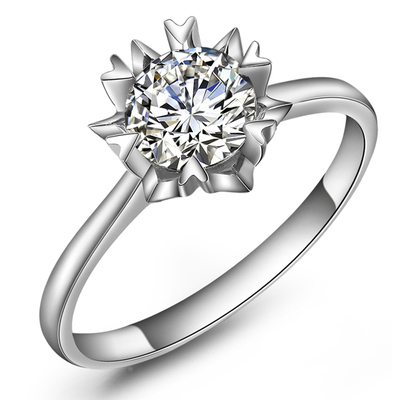 白18K金克拉结婚钻石戒指