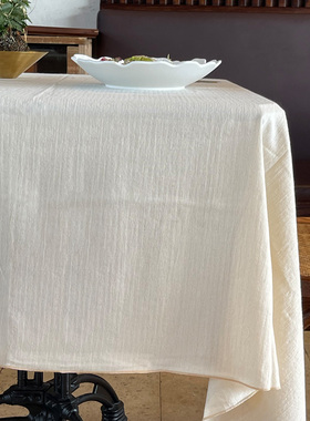 纯棉餐桌布轻奢高级感长方形台布棉质布艺氛围感盖布茶几餐桌桌布