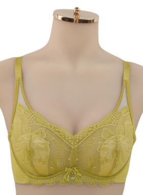 奥丽侬金妆文胸性感蕾丝超薄兔耳朵杯聚拢侧收水晶杯内衣OGW2272