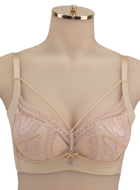 奥丽侬文胸上薄下厚杯性感蕾丝金妆小胸中厚聚拢透气内衣OGW2267