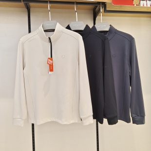 兄华96199A舒服搭羊毛拉链领男士单衣打底衫秋冬磨毛细绒加厚卫衣