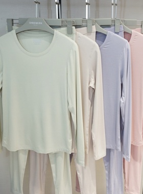 新款兄华中华桑蚕丝磨绒薄款保暖内衣套装女士圆领秋衣秋裤58330