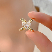 薄衬衣飘带打蝴蝶结扣心形闪钻固定小方巾丝巾扣创意设计款