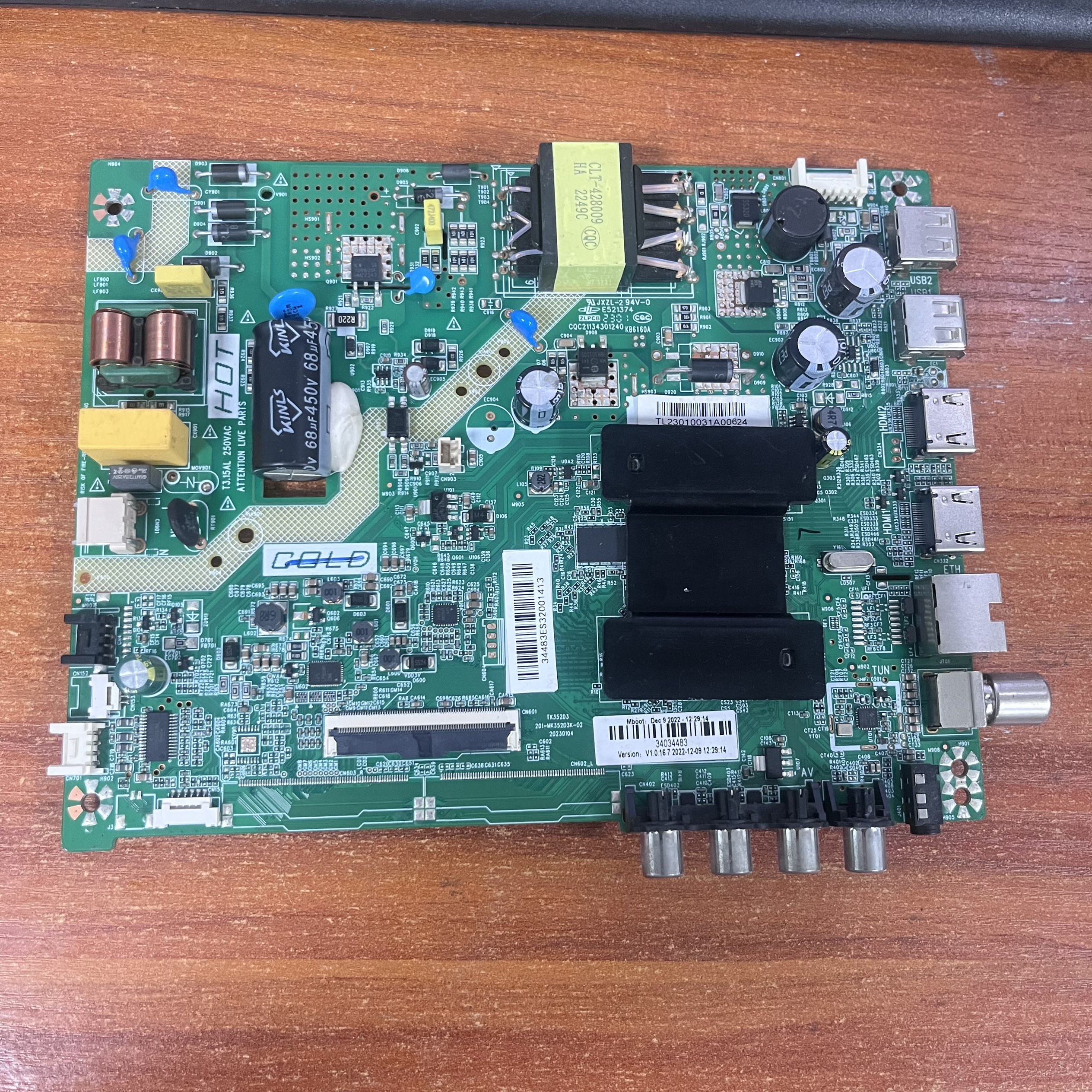 拆机原装康佳43S3电视主板TK352