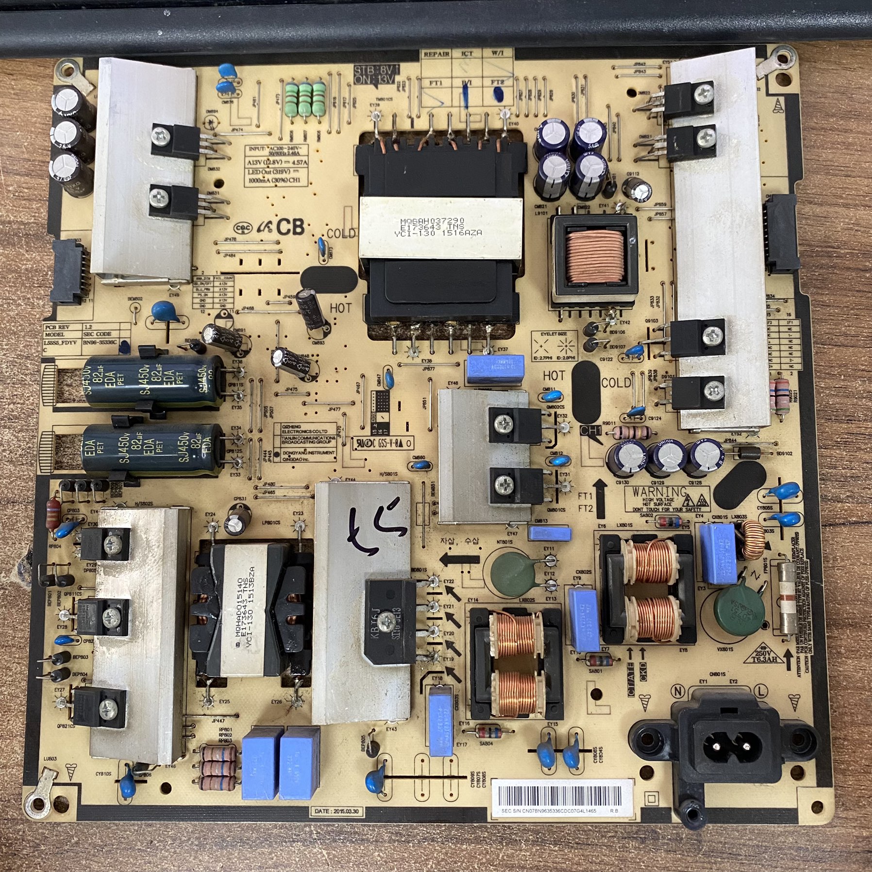 三星UA55JU5910J液晶电源板BN96