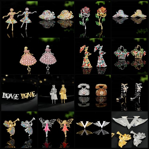 彩色水钻胸针女合金镀金天使花朵爱心字母小女孩造型装饰配饰合集