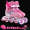 Music style pink single flash shoes + protective gear + helmet + gift bag