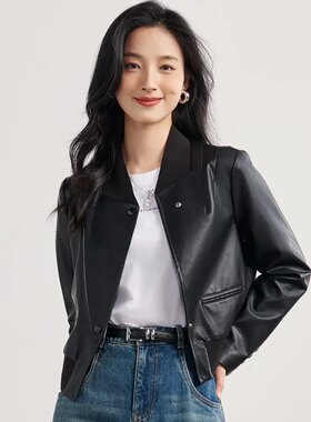 【酷飒PU外套女】2026年秋季热卖百搭潮流短款气质机车皮衣女