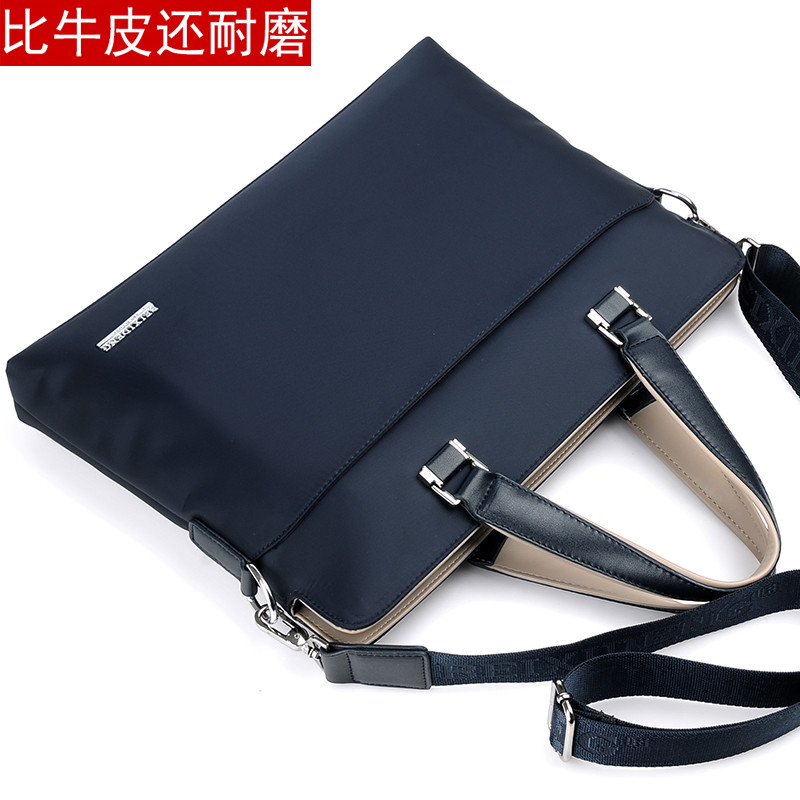 手提包男商务休闲牛津布包男士公文包尼龙帆布男包单肩包电脑包潮