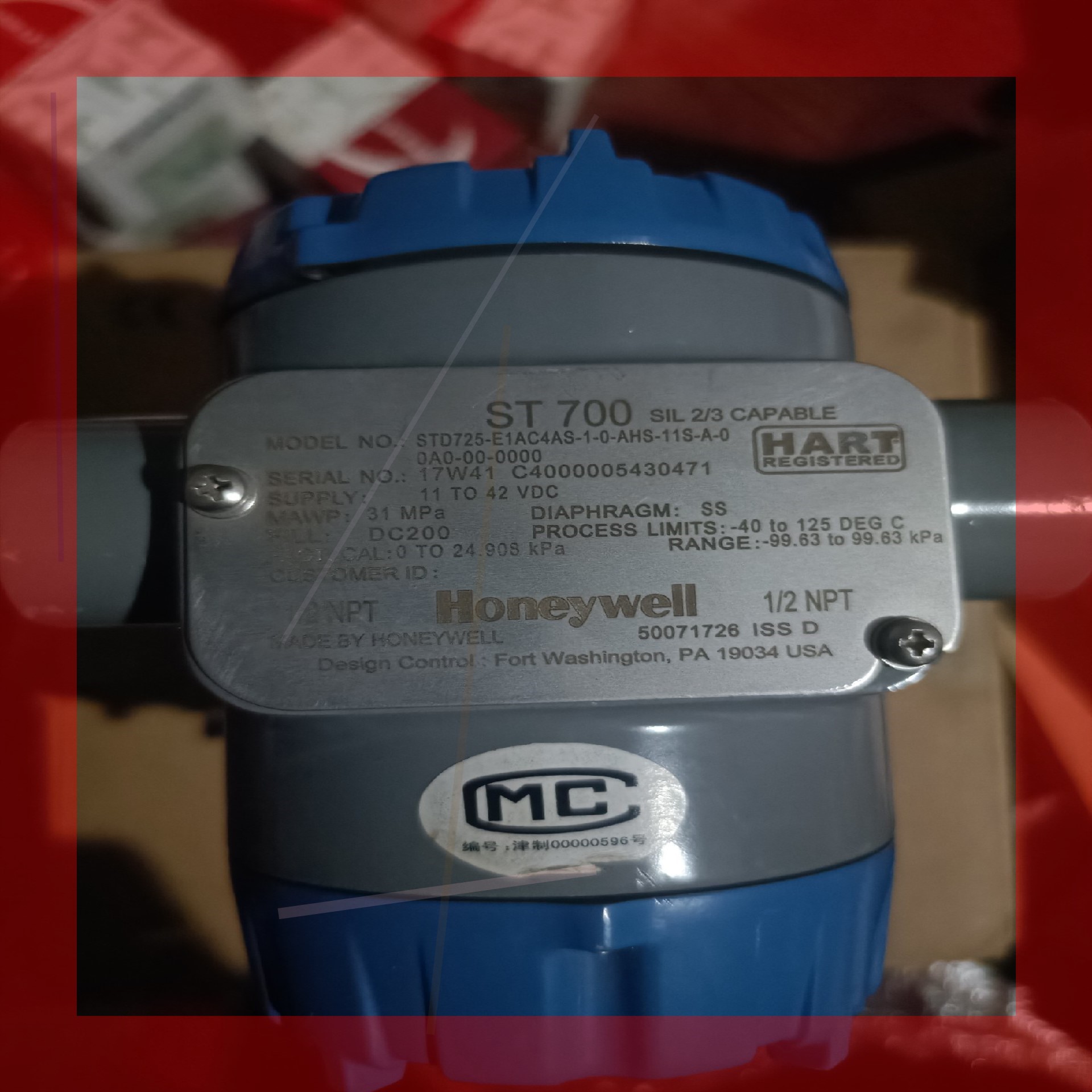 霍尼韦尔变送器STD725-E1AC4AS-1-0-AHS-11S-A-00A0-00-0000 议价