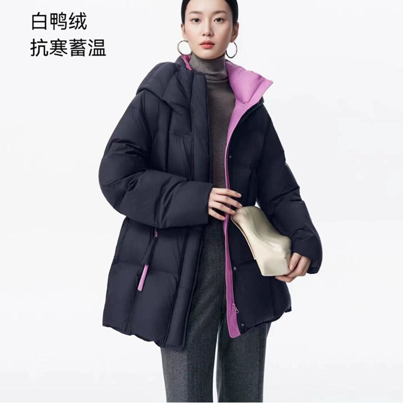 商场同款女装2025冬季新品时尚拼色显瘦保暖款式羽绒服面包服女