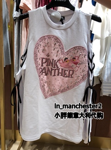 PANTHER粉红豹优雅露肩显瘦百搭系带卫衣正品 PINK 经典 PINKO品高