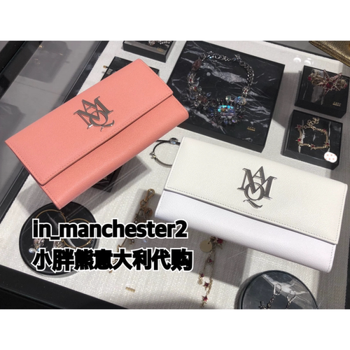 Alexander McQueen麦昆 经典insignia牛皮双面长钱包皮夹男女正品