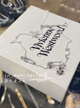 VIVIENNE WESTWOOD西太后经典土星回形针别针925银项链男女百搭正
