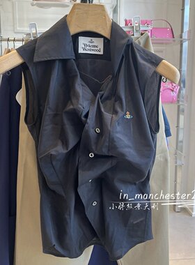 VIVIENNE WESTWOOD西太后经典土星DRUNKEN醉汉无袖衬衫女款百搭正