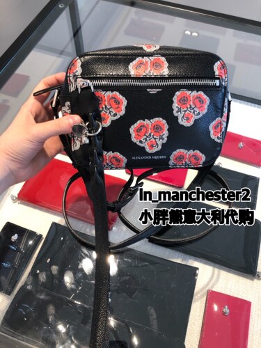 花卉牛皮单肩斜跨相机包