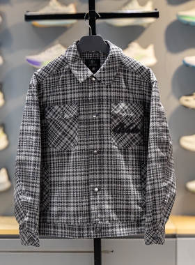 李宁休闲外套男子2026春季韦德生活格纹夹克宽松休闲上衣AFDW023