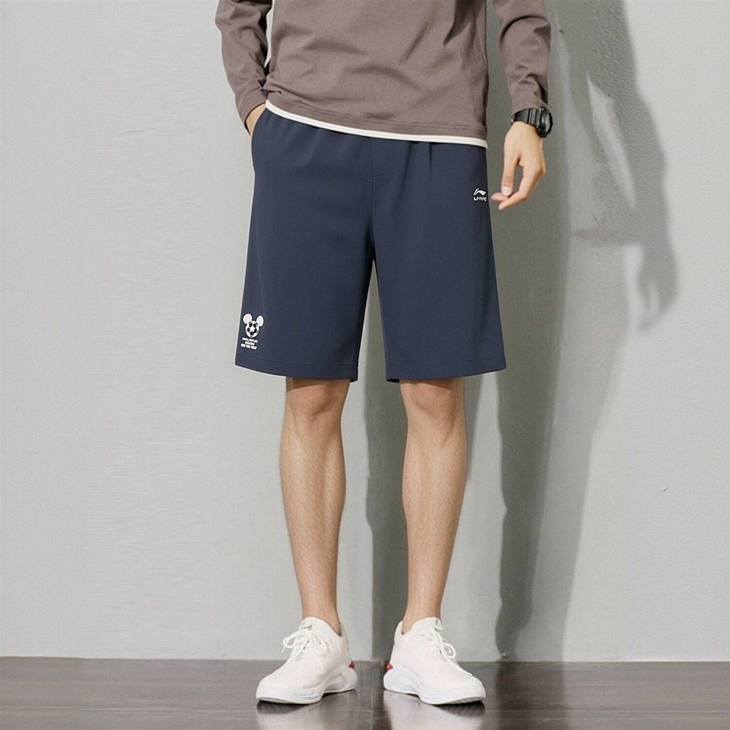 李宁男子速干冰感七分运动裤
