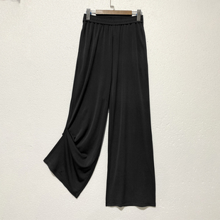 款 每平方190克桑蚕丝加捻丝阔腿裤 真丝休闲裤 春季 中老年透气长裤