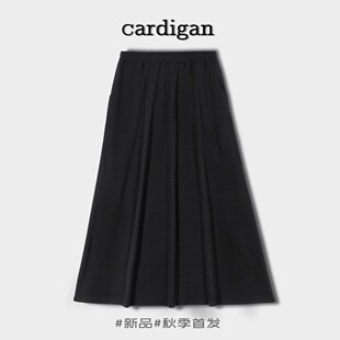 羊毛半身裙女松紧高腰裙2026年秋季新款休闲宽松半裙