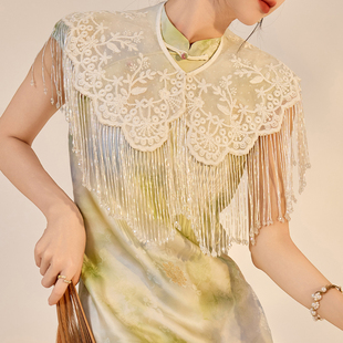 AYOMIS【桃宴金缕云肩】新中式气质重工百搭国风汉服流苏披肩上衣