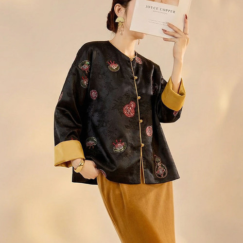 新中式葫芦元宝珠绣汉服外套
