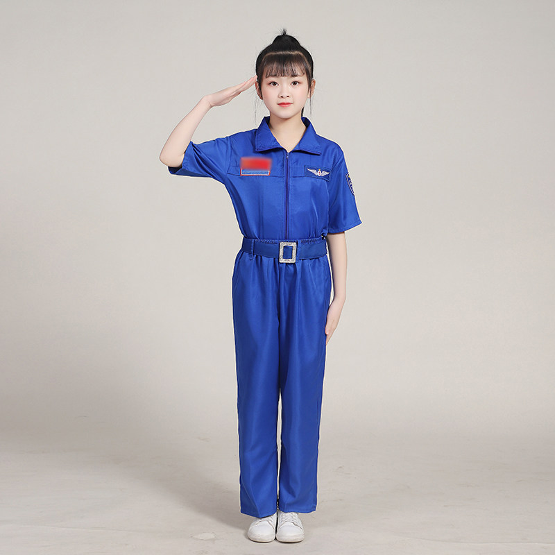 新款儿童空军演出服航空航天员服装飞行员套装男女太空服制服表演
