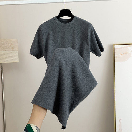 显瘦针织纯色连衣裙女