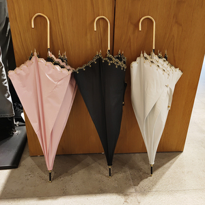 工厂捡漏日本星星刺绣超轻长柄防紫外线太阳伞遮阳伞防晒伞晴雨伞