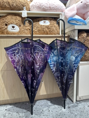 香港711正品～游乐园拍照彩色透明长柄雨伞女生高颜值加厚加大号