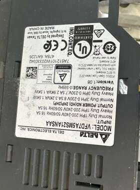 变频器VFD7A5MS21ANSAA，2HP功率，三相2【议】