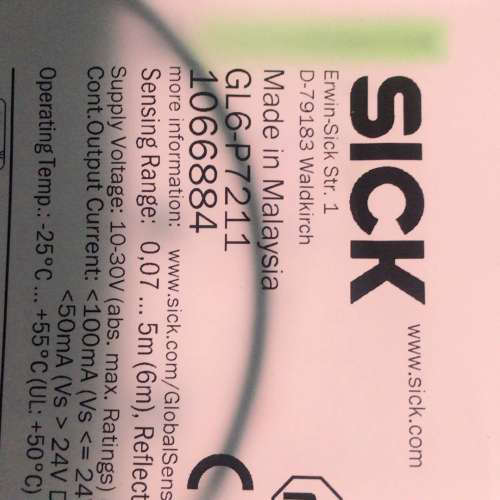 SICK西克光电传感器GL6-P7211，马西亚制造。工作[议]